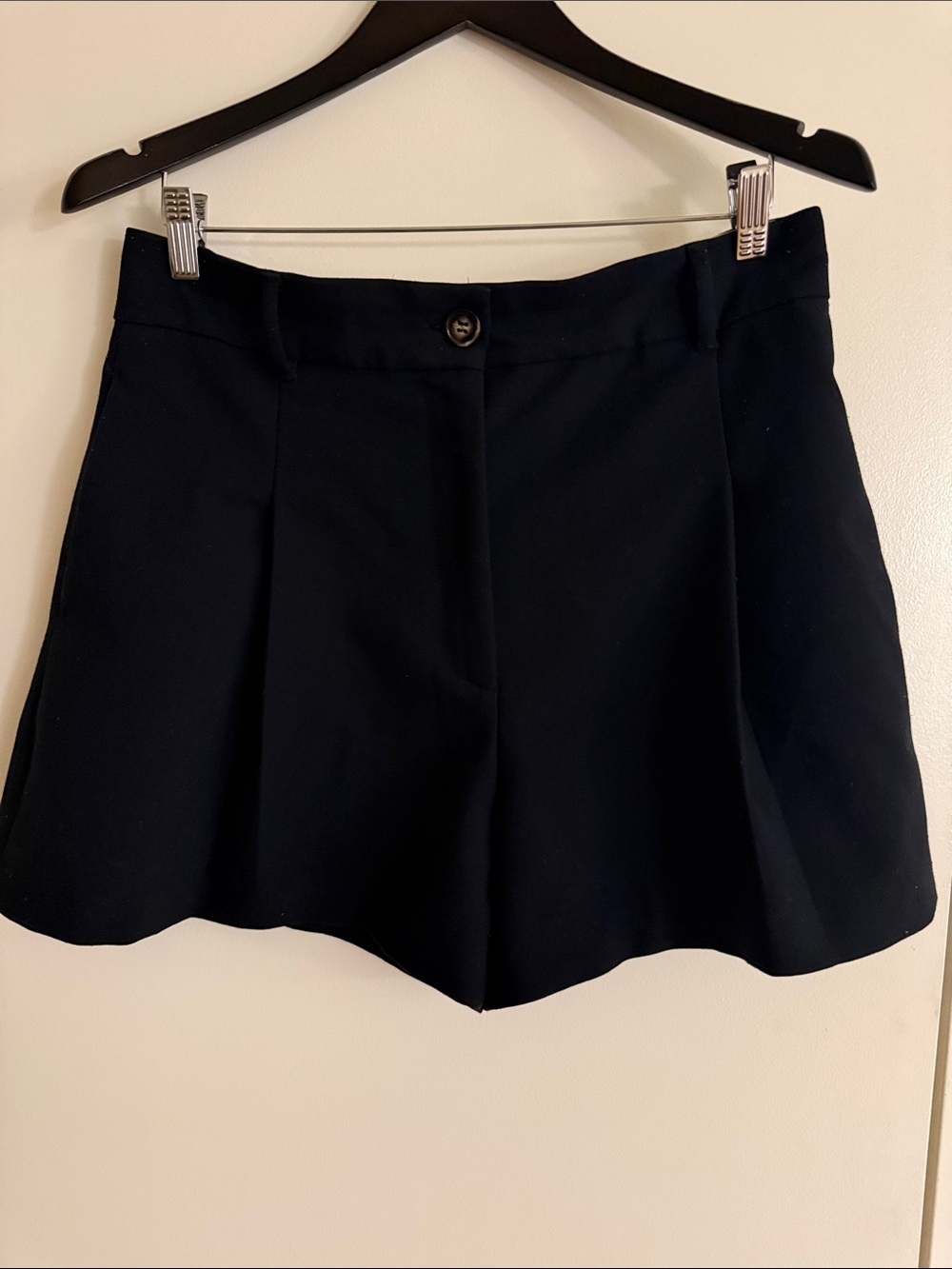 Zara Black High-Waist Tailored Shorts
